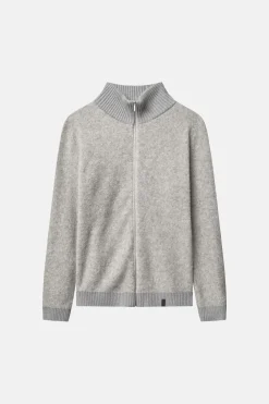 Colours & Sons Zip Strickjacke-Bouclé - Silver*Herren Pullover
